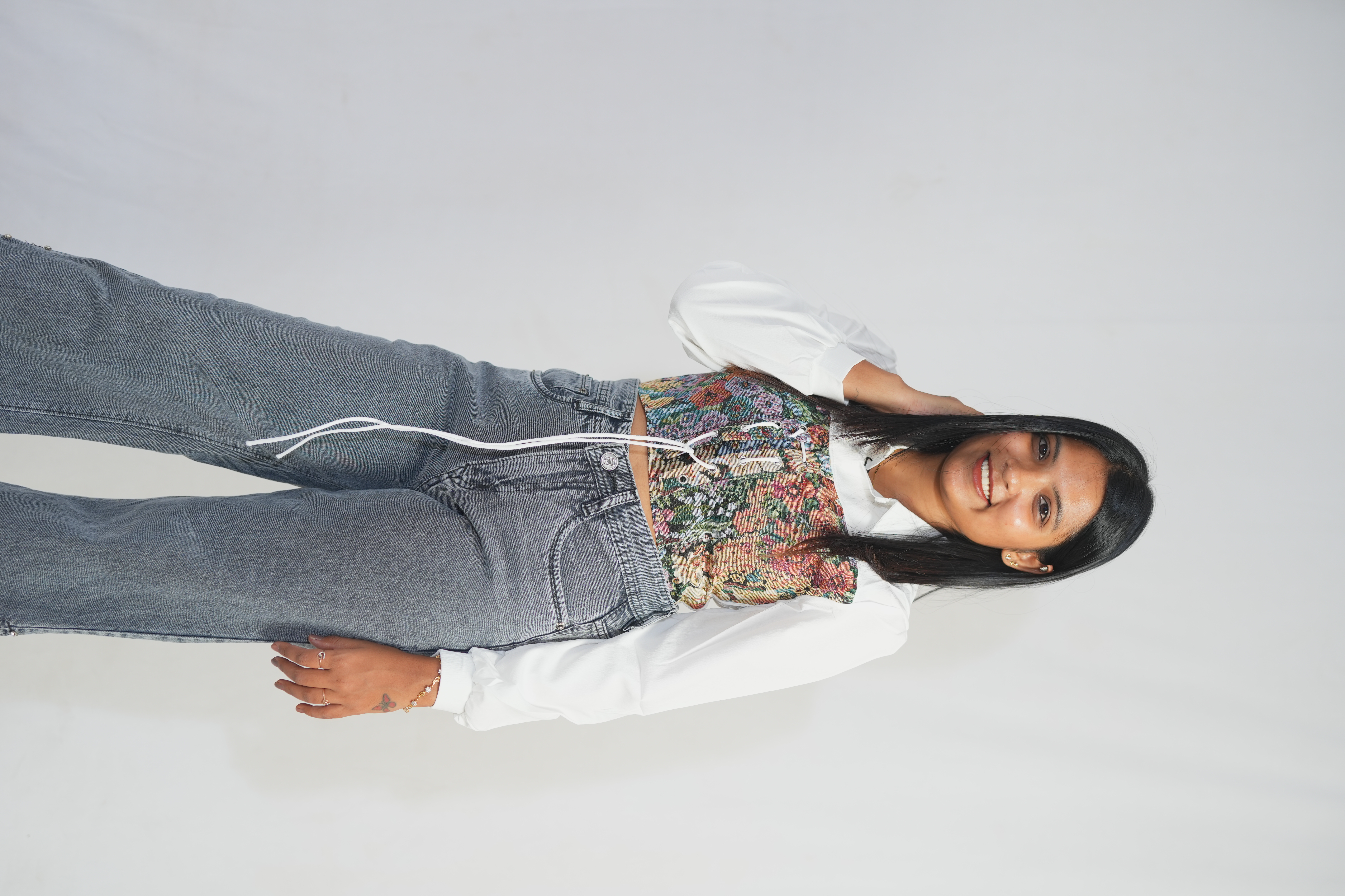 Vintage Bloom Corset Shirt Top