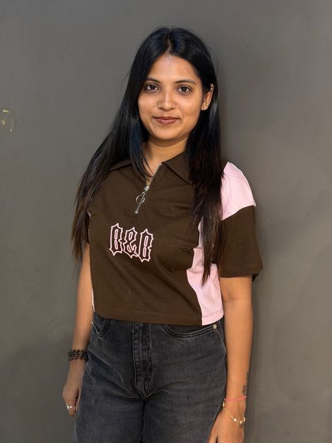 Urban Glow Crop Top With Zip